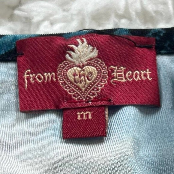 From the Heart scoop neck stretchy tank top blue black white women’s - Picture 3 of 4